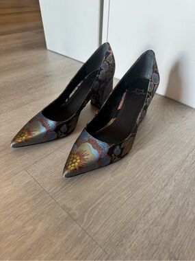 Marc Fisher Floral Pointed Block Heel